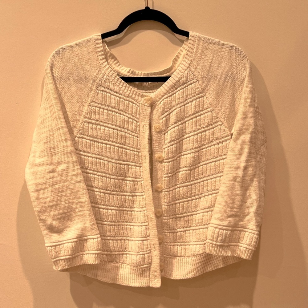 Anthropologie Moth Cream Knit Cardigan | Size M